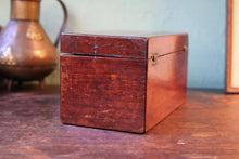 Load image into Gallery viewer, Antique Mahogany Tea Caddy Dated 1844 – Twin Compartment Victorian Presentation Box
