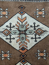 Load image into Gallery viewer, 5'6" x 4'4" Antique Turkish Kars Hand Knotted Wool Rug - Geometric Tribal Design - 168 x 133 cm