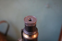 Load image into Gallery viewer, Vintage Early 20th.C Brass Microscope - Black Enamel Stand - Working Scientific Instrument - 35cm