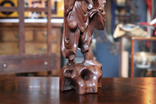 Load image into Gallery viewer, Large Antique Chinese Carved Hardwood Fisherman Sculpture - 55cm - Oriental Folk Art Statue