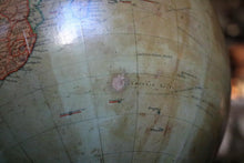 Load image into Gallery viewer, Antique 1920s Geographia 12 Inch Terrestrial Globe - 1925 British World Globe - Ebonised Wooden Stand