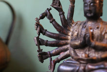 Load image into Gallery viewer, Antique Tibetan Bronze Cundi Bodhisattva - 18 Armed Zhunti Guanyin - Buddhist Figure - 18cm
