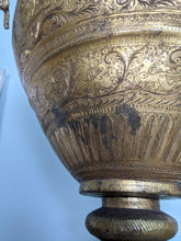 Load image into Gallery viewer, Large Gold Gilt Indian Brass Ewer With Cobras
