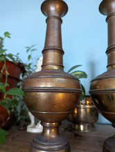 Load image into Gallery viewer, Pair of Eastern Metalware Vases
