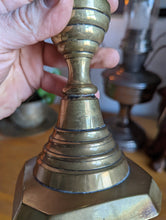 Load image into Gallery viewer, Antique Brass Column Candlestick With Ejector
