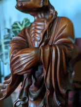 Load image into Gallery viewer, Large Antique Chinese Immortal Carving from Fruitwood
