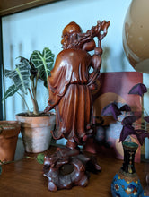 Load image into Gallery viewer, Large Antique Chinese Immortal Carving from Fruitwood
