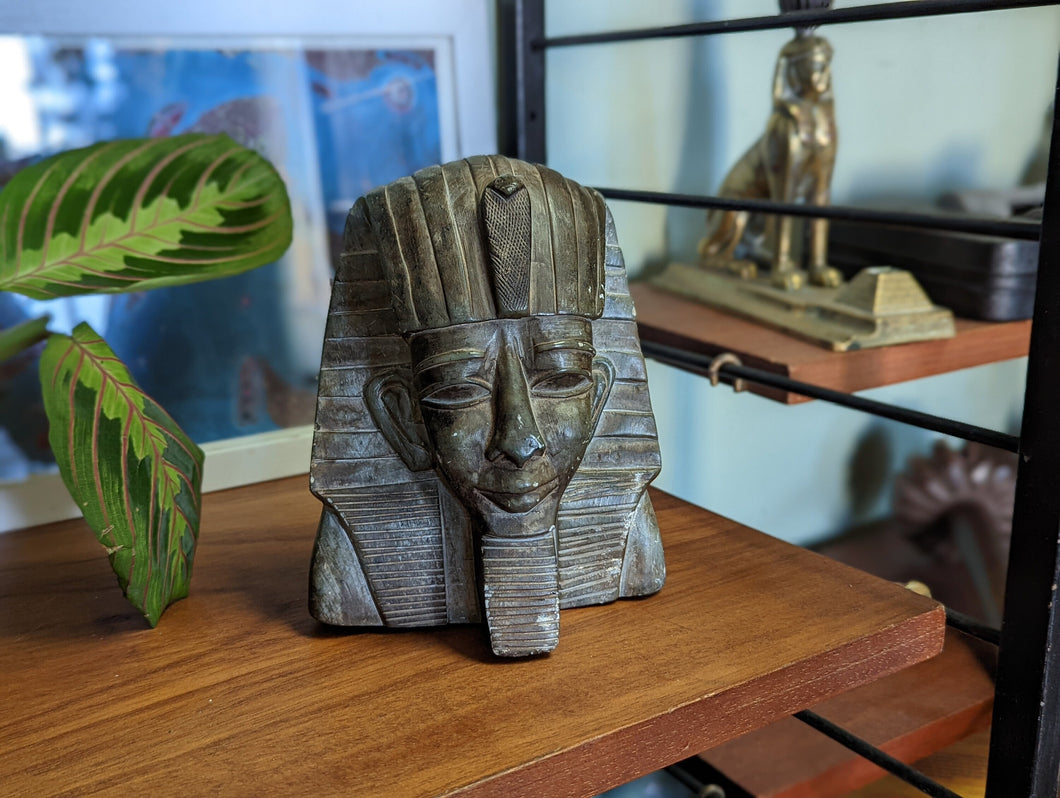 Tutankhamun Vintage  Egyptian Style Soapstone Statue