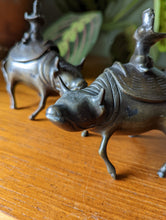 Load image into Gallery viewer, Pair of 19th Century Chinese Bronze Ox Incense Censers
