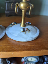 Load image into Gallery viewer, A pair of early 20thC Continental brass and marble candlesticks
