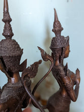 Load image into Gallery viewer, Pair of Thai Bronze Kinnari / Kinnara Statues
