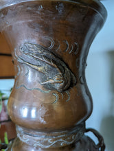 Load image into Gallery viewer, Pair Japanese Meiji Bronze Dragon Vases - 19th Century
