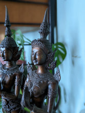 Load image into Gallery viewer, Pair of Thai Bronze Kinnari / Kinnara Statues
