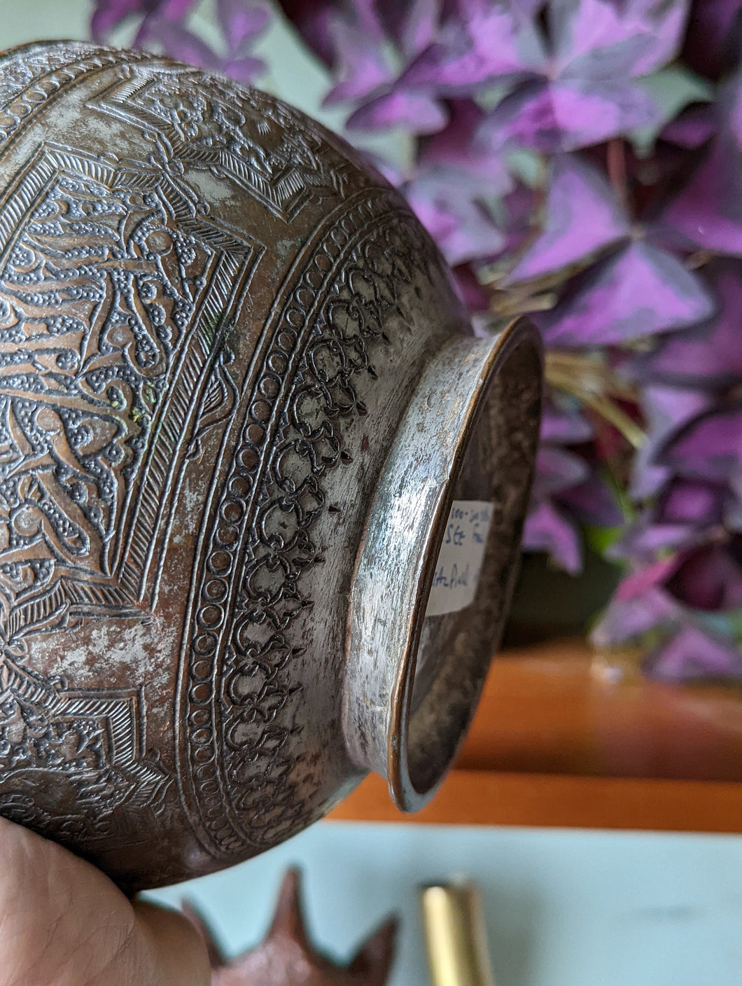 19th Century Engraved Parsee Food Bowl