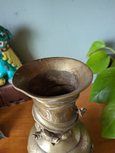 Load image into Gallery viewer, Vintage Brass Chinese Dragon Vase
