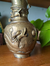 Load image into Gallery viewer, Vintage Brass Chinese Dragon Vase
