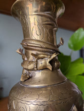 Load image into Gallery viewer, Vintage Brass Chinese Dragon Vase
