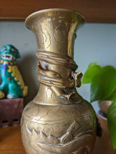 Load image into Gallery viewer, Vintage Brass Chinese Dragon Vase
