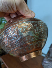 Load image into Gallery viewer, Cairoware Mamluk Copper And Silver Inlaid Lota
