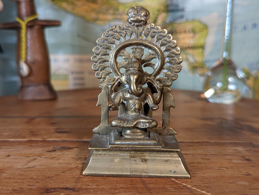 Small Indian Brass Statue of Hindu Deity Ganesh