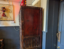 Load image into Gallery viewer, Antique Chinese Red Lacquered Elm Noodle Cabinet
