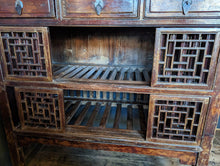 Load image into Gallery viewer, Antique Chinese Red Lacquered Elm Noodle Cabinet
