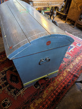 Load image into Gallery viewer, Large Antique Painted Swedish Pine Mule Chest / Blanket Box / Kist
