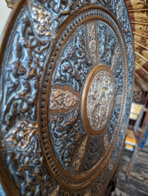 Load image into Gallery viewer, Antique Indian Hindu Copper Engraved Charger / Plate
