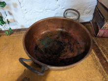 Load image into Gallery viewer, Large Original French 19th Century Antique Copper Pan / Pot With Solid Brass Handles
