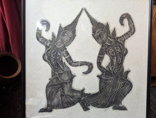 Load image into Gallery viewer, Vintage Thai Temple Rubbing on Rice Paper
