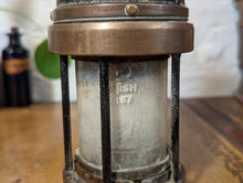 Load image into Gallery viewer, Antique Patterson A3 Brass Miners Safety Lamp
