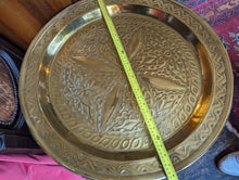 Load image into Gallery viewer, Vintage Indian Embossed Brass Charger / Tray
