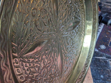 Load image into Gallery viewer, Vintage Indian Embossed Brass Charger / Tray
