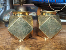 Load image into Gallery viewer, Pair of Early 20th.C Brass Hexagonal Japanese Vases
