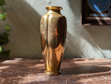 Load image into Gallery viewer, Small Antique Japanese Brass Melon Form Vase
