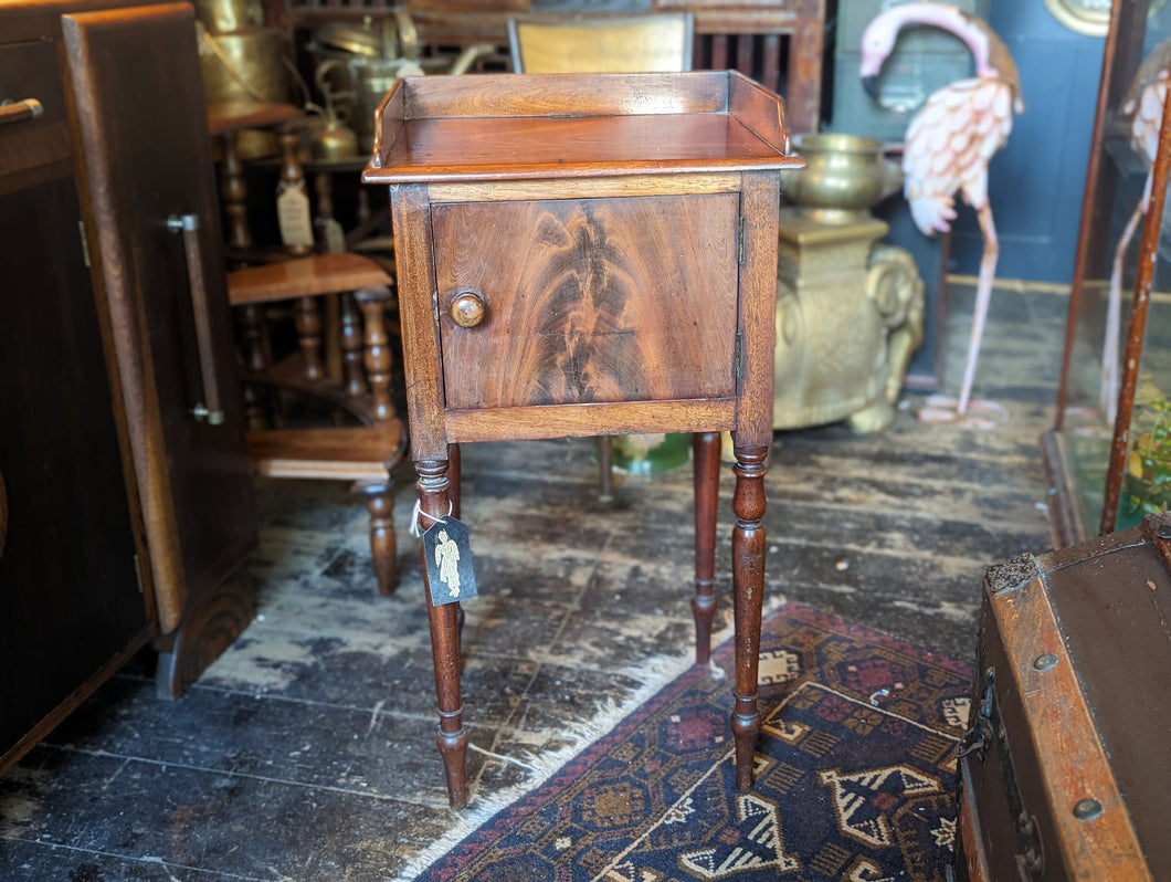 Victorian Tray-Top Bedside Table