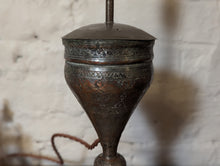 Load image into Gallery viewer, 19th Century Middle Eastern Turkish Oil Lamp Converted to Electric
