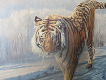 Load image into Gallery viewer, 1970&#39;s Vintage Tiger Print in Teak Frame
