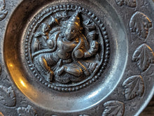 Load image into Gallery viewer, Antique Indian Hindu Copper Engraved Charger / Plate - Ganesh
