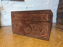 Load image into Gallery viewer, Teak Jewelry Box with Sri Lankan Carvings - Early 20th.C
