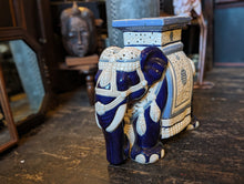 Load image into Gallery viewer, Vintage Hollywood Regency French Elephant Garden Plant Stand / Stool
