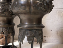 Load image into Gallery viewer, Pair Japanese Bronze Urn Vases
