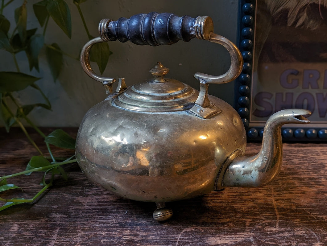 Large Edwardian Brass Kettle