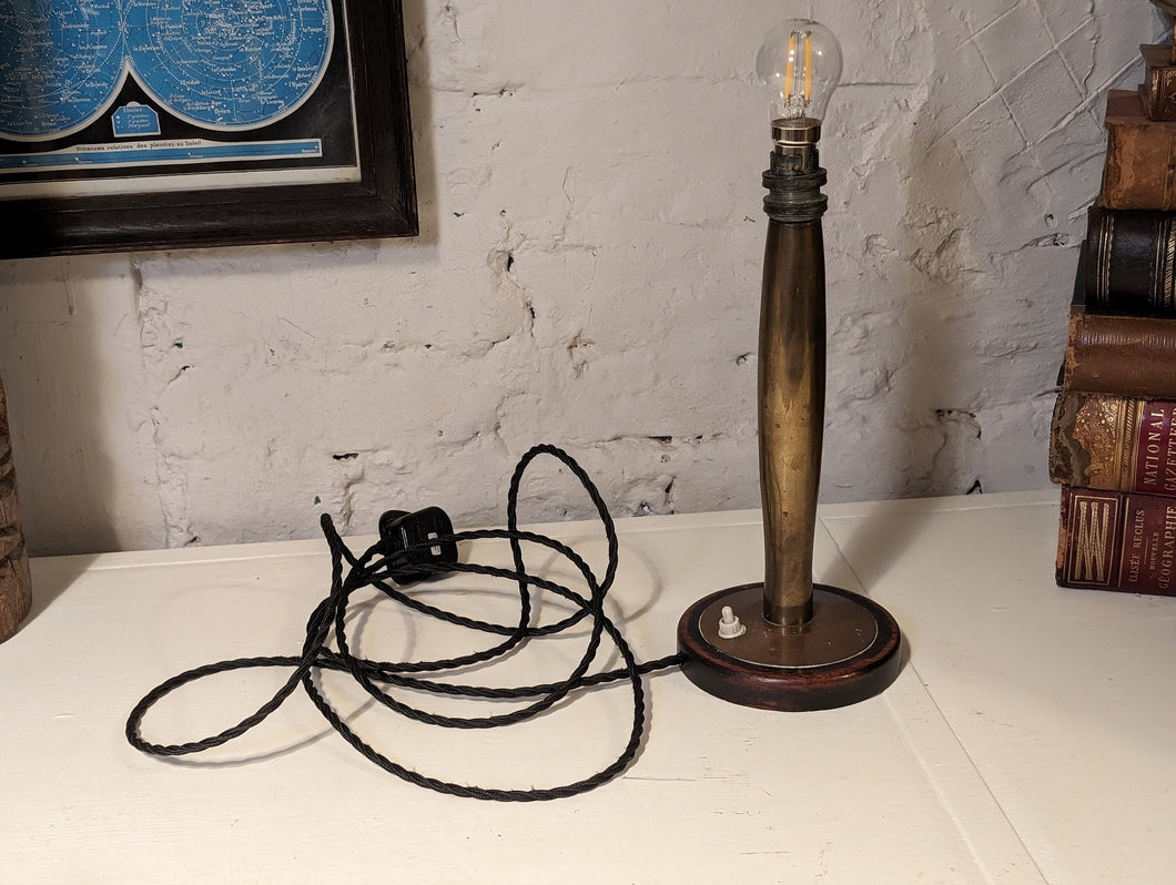 Early 20th.C Deco Brass Table Lamp - Rewired with Modern Wiring