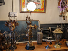 Load image into Gallery viewer, Art Nouveau Figural Spelter Statue Lamp -  L Offrande par Rousseau
