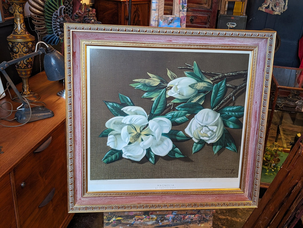 1970's Tretchikoff "Magnolia" Print in Wood Frame - 71x78cm