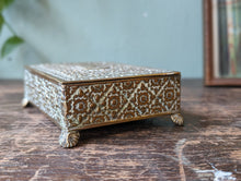 Load image into Gallery viewer, Antique Indian Velvet Lined Brass Casket Box
