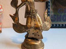 Load image into Gallery viewer, Vintage Thai Jeweled Brass Kinnari Statue
