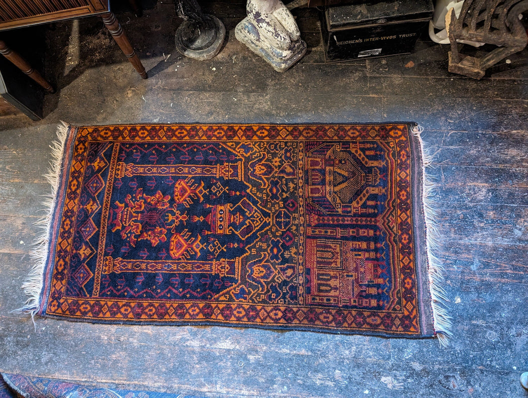 4'8" x 2'6" Early 20th.C Afghan Baluch Rug - 148 x 78cm