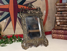 Load image into Gallery viewer, Antique Victorian Ornate Brass Table Mirror
